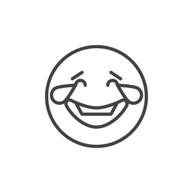 İfade sevinç anahat simgesini gözyaşları ile gülüyor