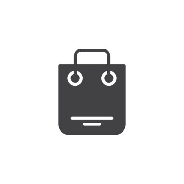 Alışveriş çantası vektör simgesi. Mobil kavramı ve web tasarım için düz işareti dolu. el çantası basit katı simgesi. Sembol, logo illüstrasyon. Piksel mükemmel vektör grafikleri