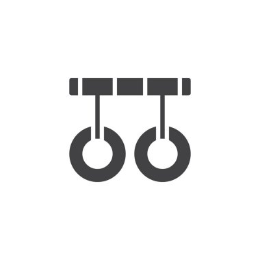 Jimnastik yüzük simge vektör. Mobil kavramı ve web tasarım için düz işareti dolu. Spor ekipmanları basit katı simgesi. Sembol, logo illüstrasyon. Piksel mükemmel vektör grafikleri