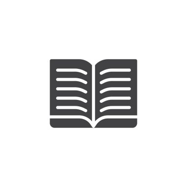 Açık metin kitap vektör simgesi