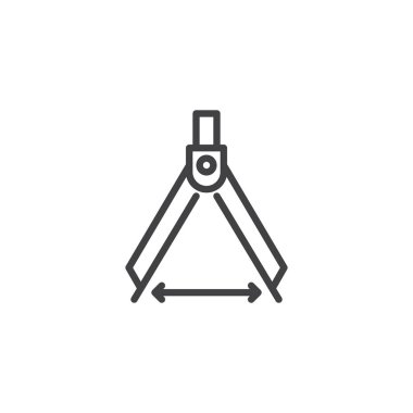 Çizim pusula anahat simgesini