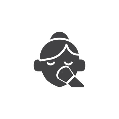 Kadının yapması yukarı vektör simgesi yapmak