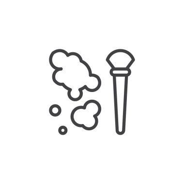 Kan lekesi ve fırça anahat simgesi. Mobil kavramı ve web tasarım için doğrusal stili işaret. Suç mahalli basit çizgi vektör simgesi. Sembol, logo illüstrasyon. Piksel mükemmel vektör grafikleri