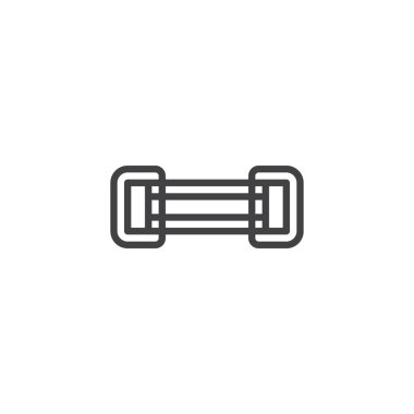 Göğüs genişletici anahat simgesi. Mobil kavramı ve web tasarım için doğrusal stili işaret. Genişletici spor basit çizgi vektör simgesi. Sembol, logo illüstrasyon. Piksel mükemmel vektör grafikleri