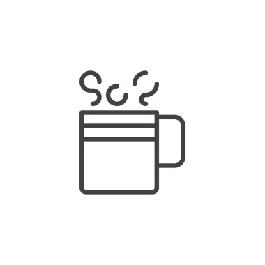 Sıcak kahve kupa anahat simgesini