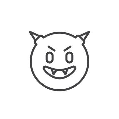 Şeytan yüz ifade anahat simgesi