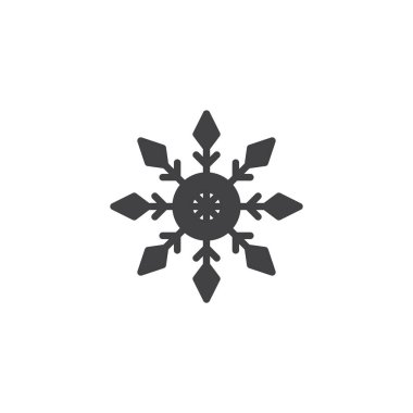 Kar tanesi vektör simgesi. Mobil kavramı ve web tasarım için düz işareti dolu. Kar kış katı simgesi. Sembol, logo illüstrasyon. Piksel mükemmel vektör grafikleri