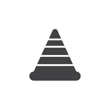 Trafik koni vektör simgesi. Mobil kavramı ve web tasarım için düz işareti dolu. basit katı simgesi. Sembol, logo illüstrasyon. Piksel mükemmel vektör grafikleri