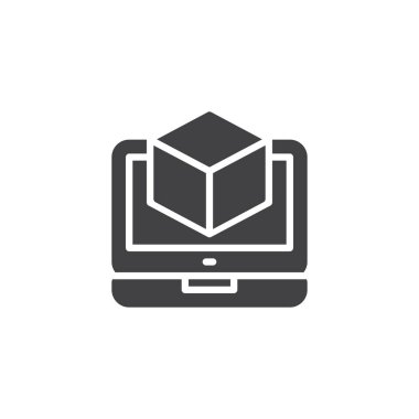 İnşaat proje vektör simgesi ile dizüstü bilgisayar