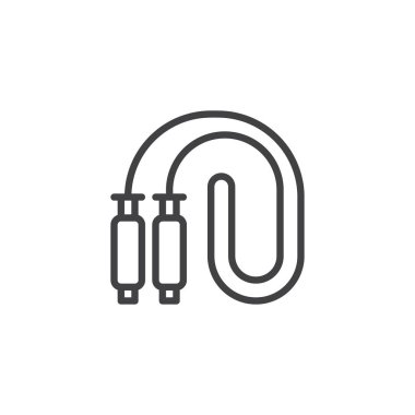 Atlama ipi anahat simgesi. Mobil kavramı ve web tasarım için doğrusal stili işaret. Atlama ipi basit çizgi vektör simgesi. Sembol, logo illüstrasyon. Piksel mükemmel vektör grafikleri