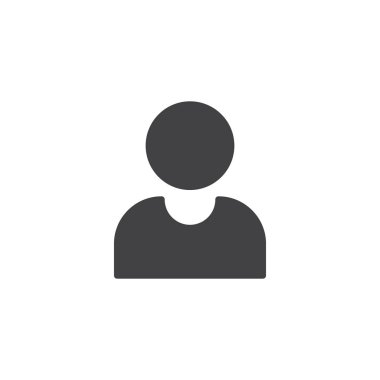 Kullanıcı profili vektör simgesi. Mobil kavramı ve web tasarım için düz işareti dolu. Kişi avatar basit katı simgesi. Sembol, logo illüstrasyon. Piksel mükemmel vektör grafikleri