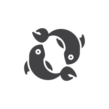 Balık burcu zodyak vektör simgesi