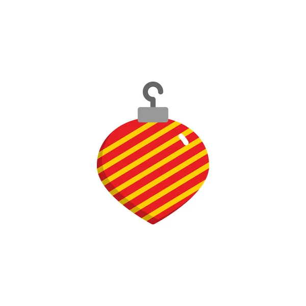 Різдвяний м'яч прикрашений плоскою іконою — стоковий вектор