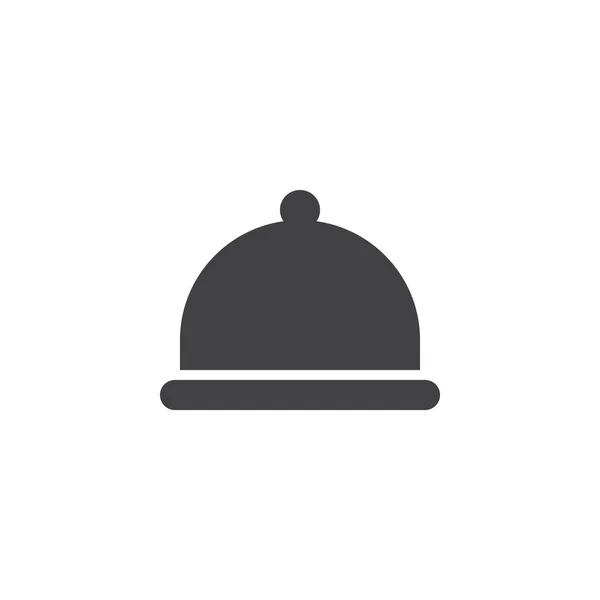 酒店餐厅食品托盘矢量图标 填充平面符号的移动概念和网页设计 食品拼盘服务简单的固体图标 徽标插图 像素完美矢量图形 — 图库矢量图片