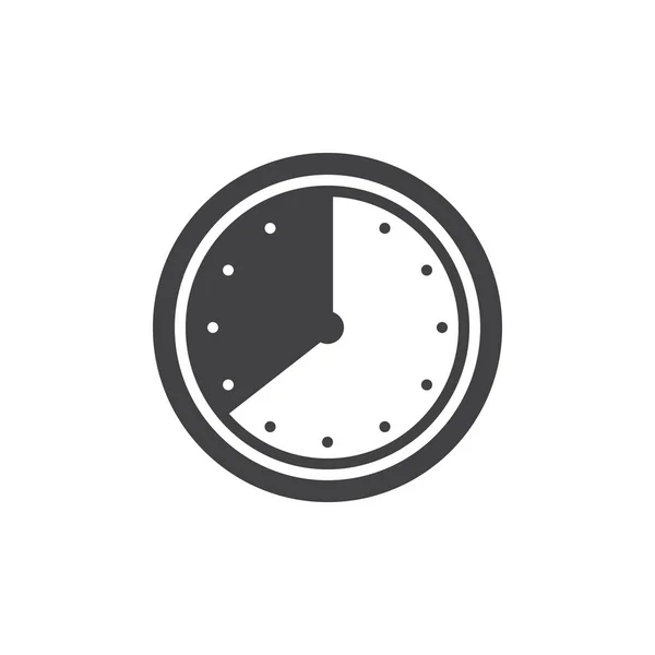 Clock Time Vector Icon Filled Flat Sign Mobile Concept Web — Stock Vector