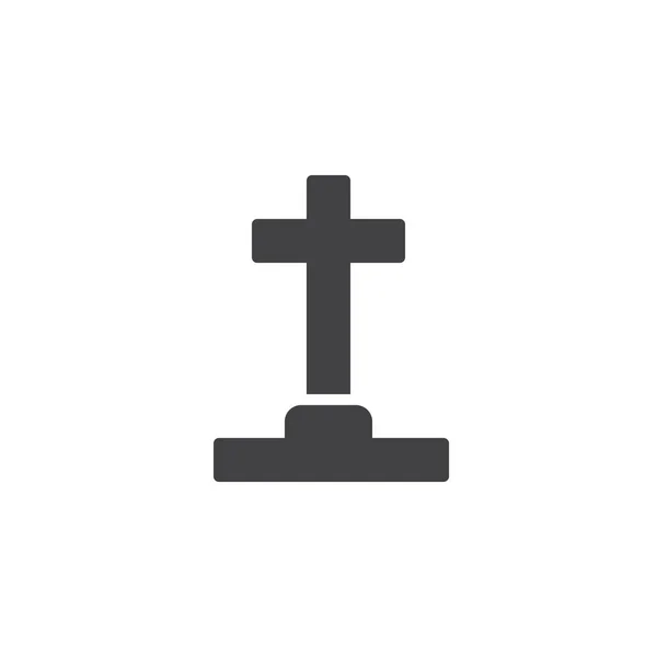 Хеллоуїн Хрест Могила Вектор Значок Заповнений Плоский Знак Мобільної Концепції — стоковий вектор