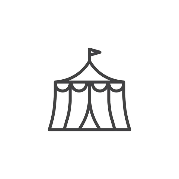 Circus Tent Overzicht Pictogram Lineaire Stijl Teken Voor Mobiele Concept — Stockvector