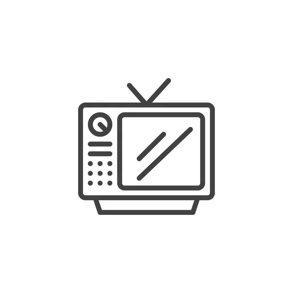 Телевізор Піктограмою Контуру Антени Знак Лінійного Стилю Мобільної Концепції Веб — стоковий вектор