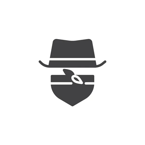 Chapéu de gângster e ícone de vetor de gravata —  Vetores de Stock