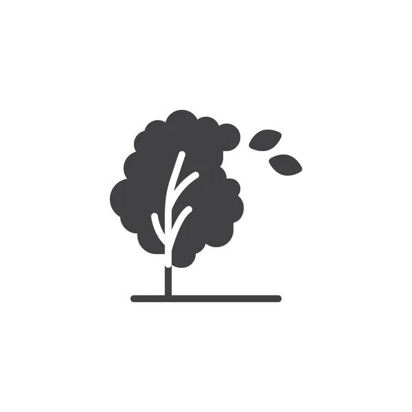 Větrno stromu a listí vektorové ikony — Stockový vektor