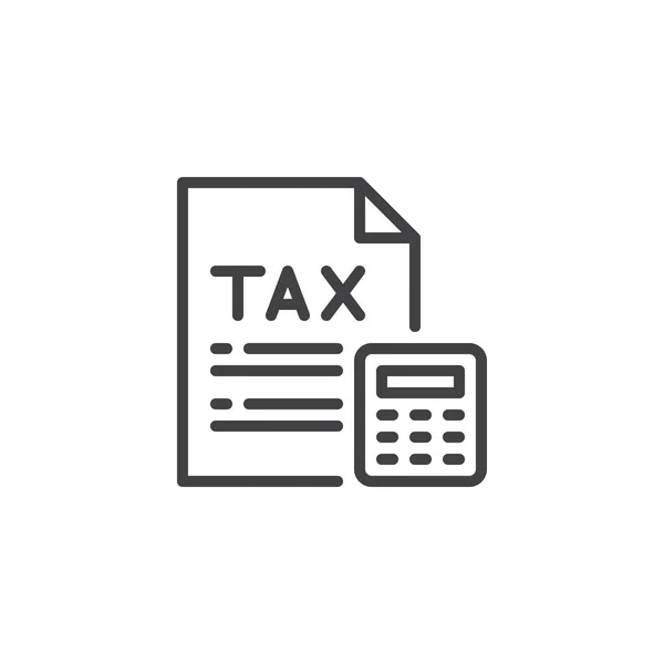 Daňové Platby Osnovy Ikona Lineární Styl Znak Pro Mobilní Koncepce — Stockový vektor