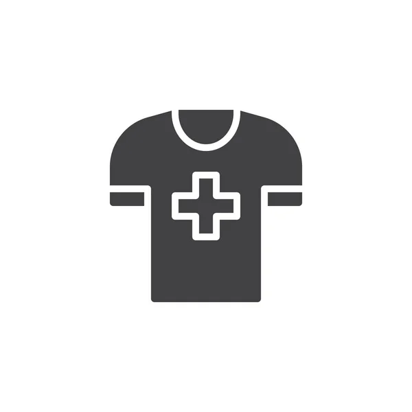 T-shirt com ícone de vetor cruzado médico — Vetor de Stock