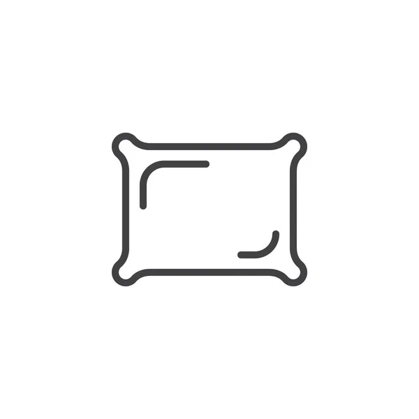 方形枕头轮廓图标 — 图库矢量图片