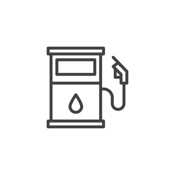 Benzin istasyonu anahat simgesini — Stok Vektör