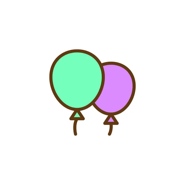 Balões de festa preenchido ícone esboço —  Vetores de Stock