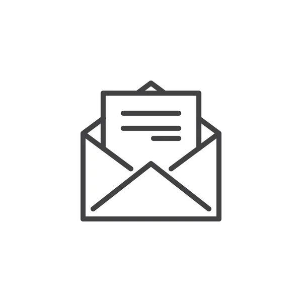 Ícone de esboço de correio envelope aberto — Vetor de Stock