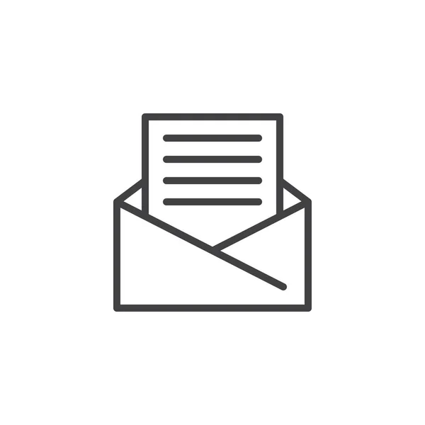 Otevřené Pošty Osnovy Ikona Obálky Lineární Styl Znak Pro Mobilní — Stockový vektor