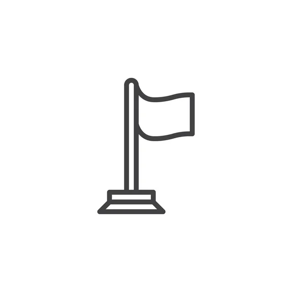 Значок Контура Флага Знак Стиля Мобильной Концепции Веб Дизайна Махание — стоковый вектор