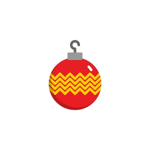 Різдвяний м'яч прикрашений плоскою іконою — стоковий вектор