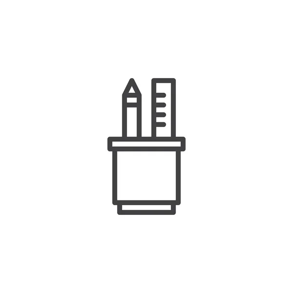 Pencil case outline icon — Stock Vector