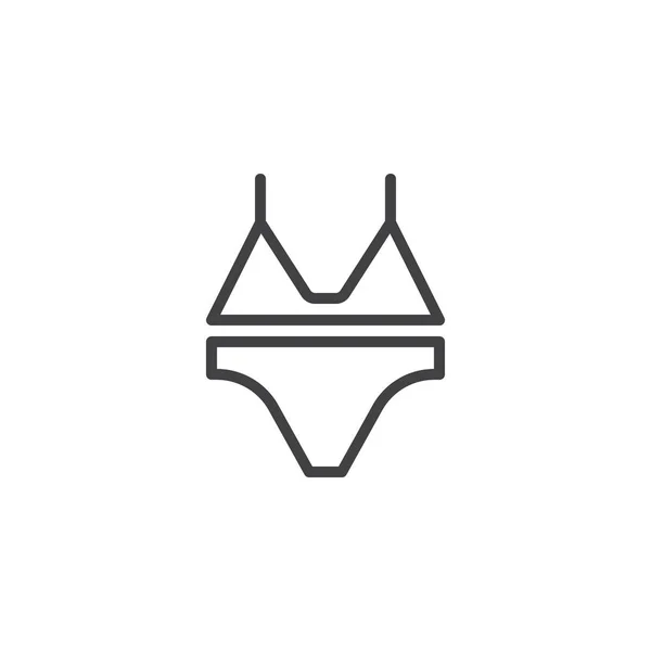 Bikini sujetador esquema icono — Archivo Imágenes Vectoriales