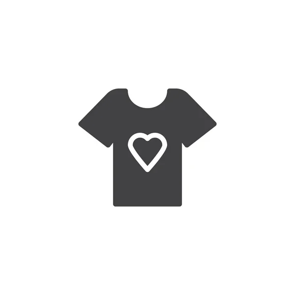T-shirt con icona vettoriale del cuore — Vettoriale Stock