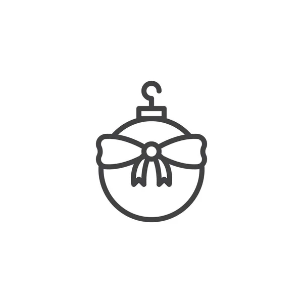 Boule de Noël avec icône de contour d'arc — Image vectorielle