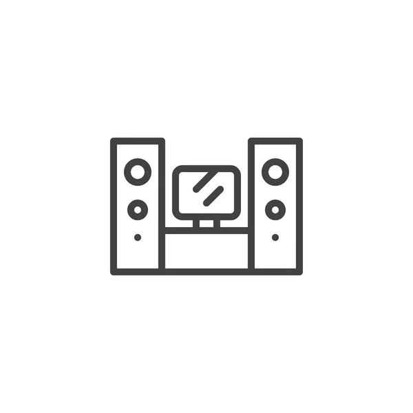 Ikon Sistem Home Theater Tanda Gaya Linier Untuk Konsep Mobile - Stok Vektor
