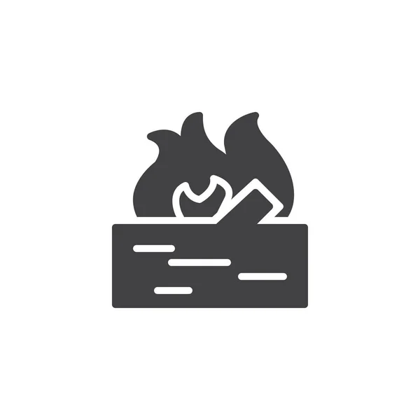 Log ícone vetor de fogo —  Vetores de Stock