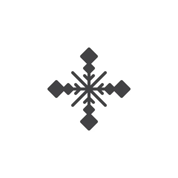Sněhová Vločka Vektorové Ikony Plné Ploché Znamení Pro Mobilní Koncepce — Stockový vektor