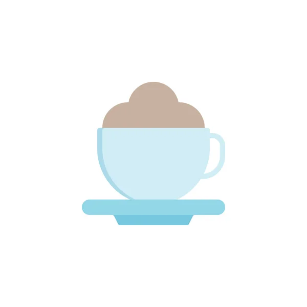 Cappuccino ícone copo plano — Vetor de Stock