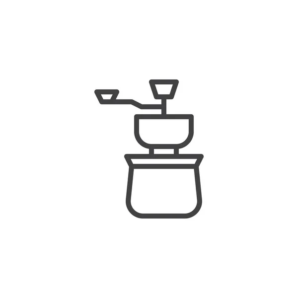Esquema molinillo de café icono — Vector de stock