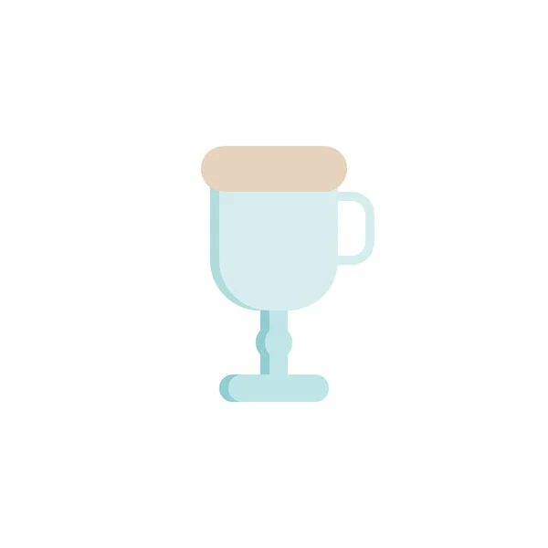 Latte Glass flat icon — Stock Vector