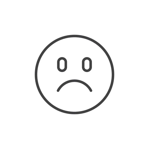 Trauriges Emoticon-Umriss-Symbol — Stockvektor