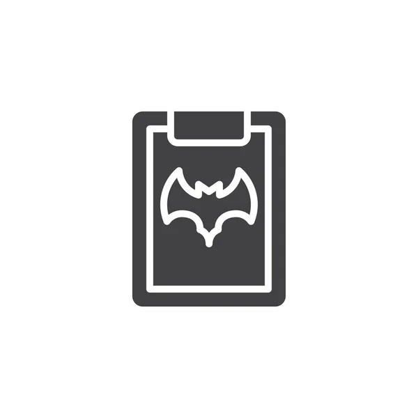 Papel Nota Com Ícone Vetor Morcego Halloween Sinal Plano Cheio —  Vetores de Stock
