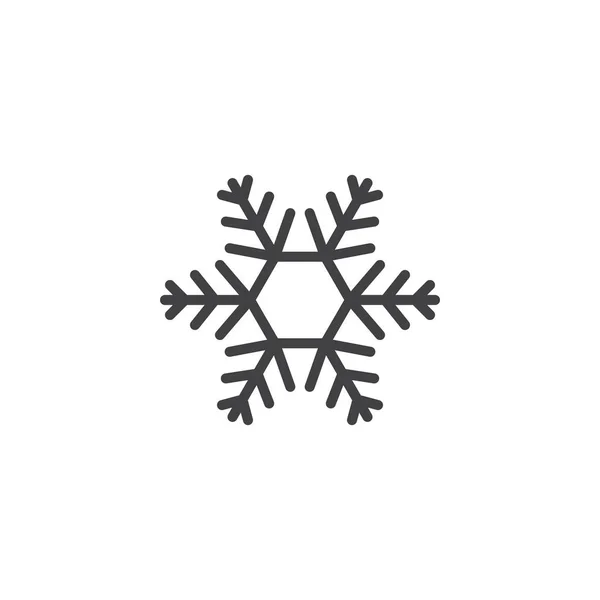 Schneeflockensymbol Lineares Stilschild Für Mobiles Konzept Und Webdesign Kälte Frostlinien — Stockvektor