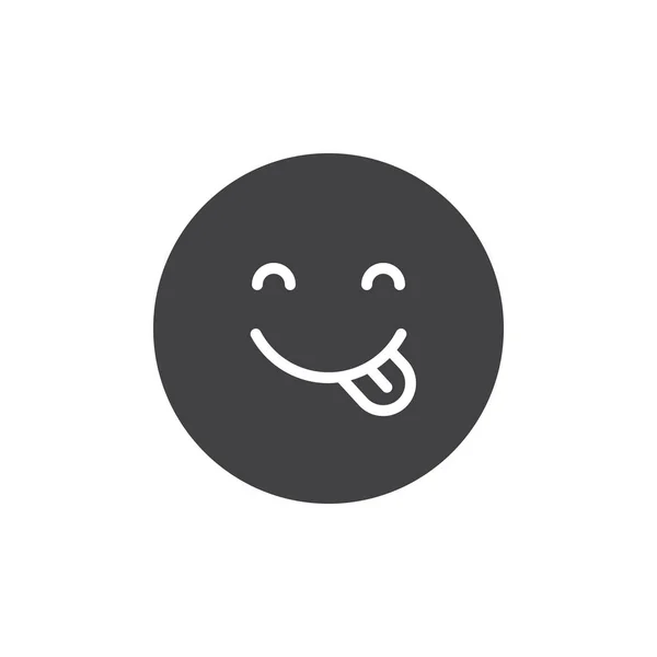 Emoticon showing tongue vector icon — Stock Vector