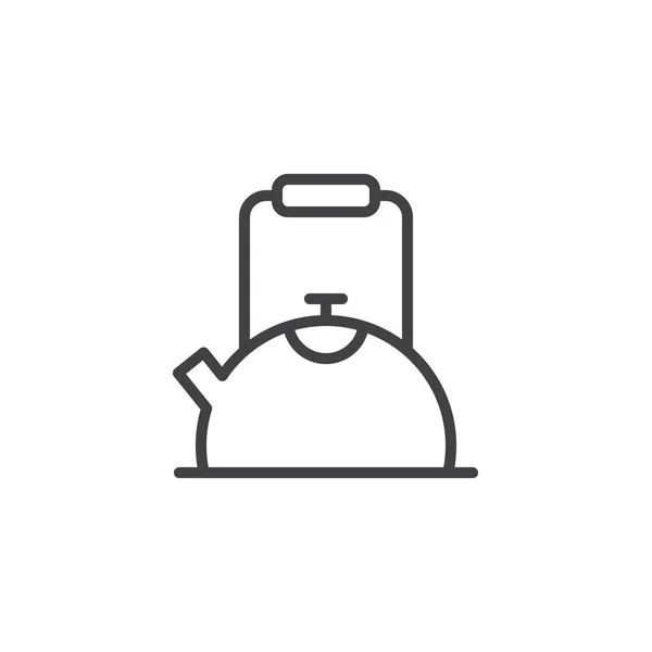 Tea kettle outline icon — Stock Vector