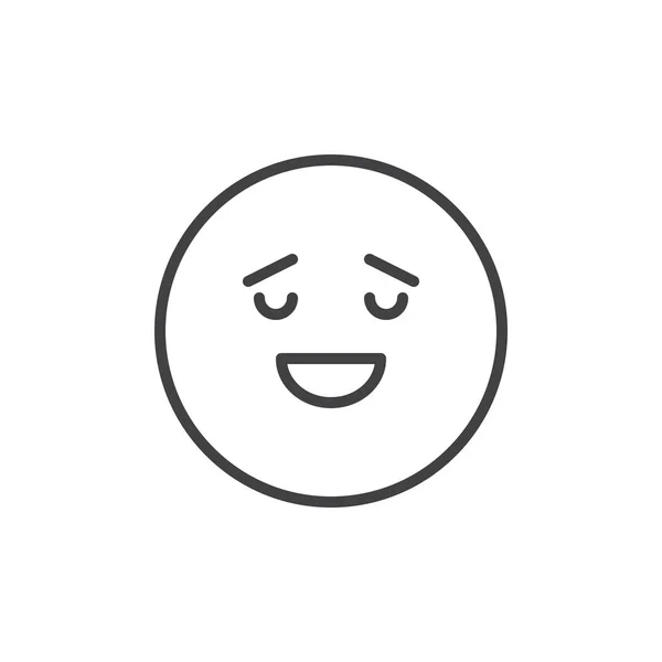 Calm face emoticon outline icon — Stock Vector