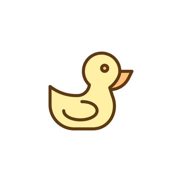 Pato de baño llenado icono del contorno — Vector de stock